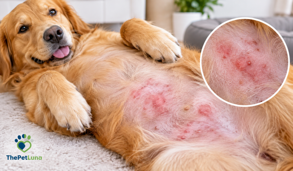 What Does a Rash on a Dog's Belly Look Like?