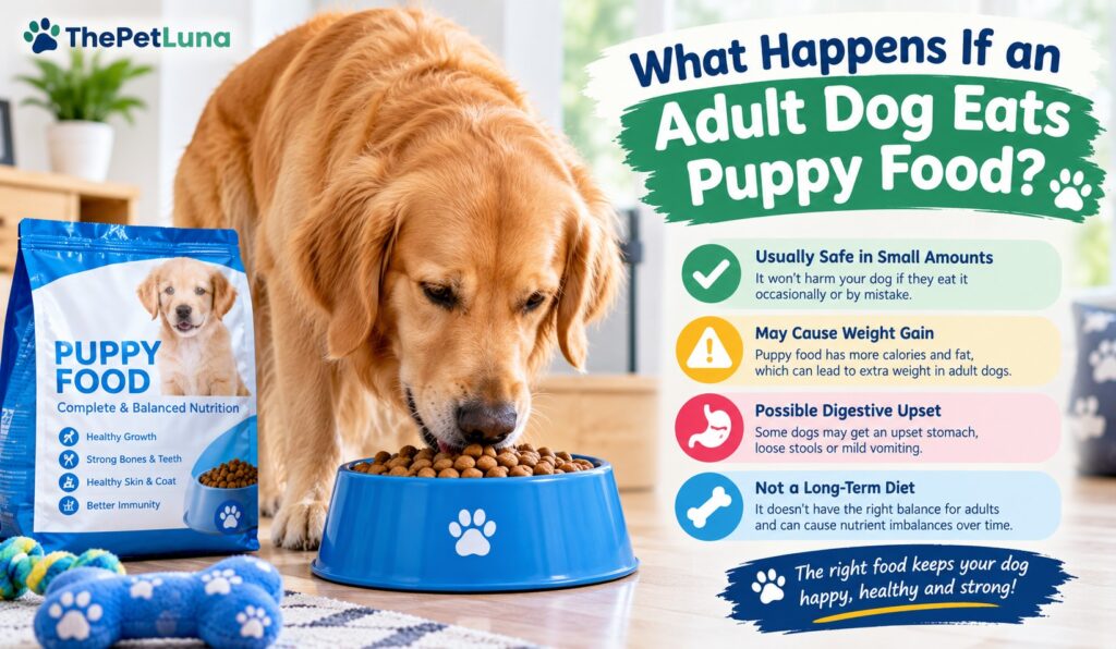 What Happens If an Adult Dog Eats Puppy Food?